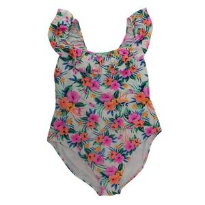 Rue21 Rue+ Womens 3X Swimsuit Bathing Suit Tropical One Piece Pink Orange White